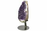 Amethyst Geode Section With Metal Stand - Uruguay #153464-4